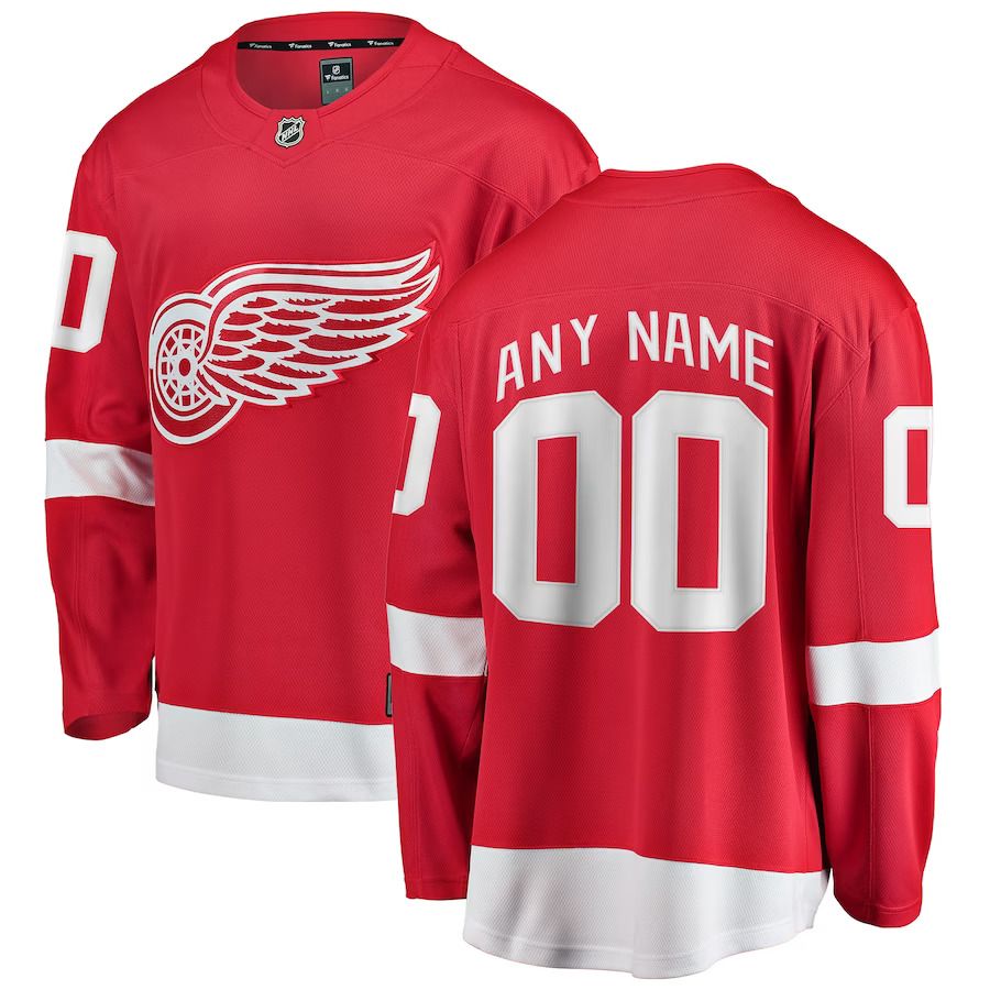 Men Detroit Red Wings Fanatics Branded Red Home Breakaway Custom NHL Jersey
